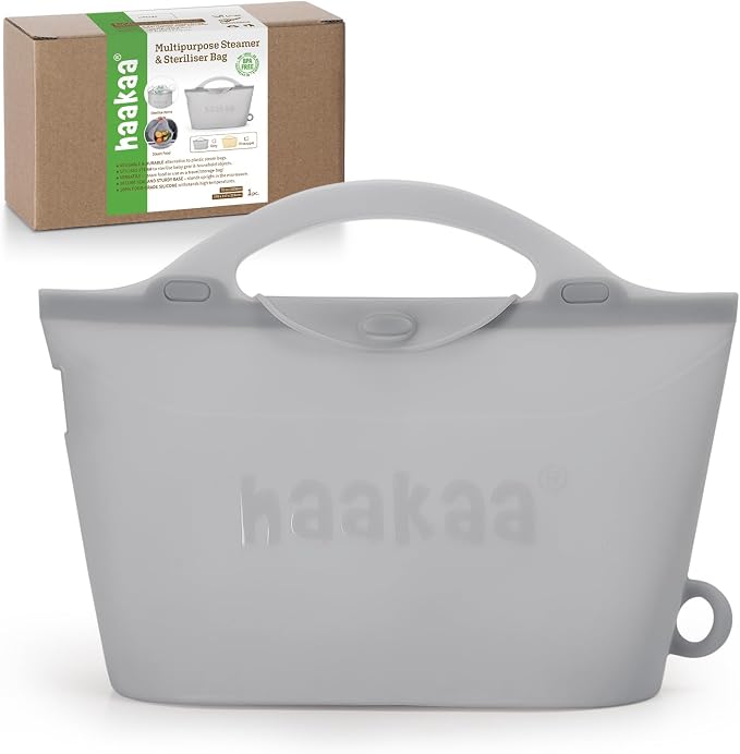 Haakaa Silicone Microwave Steamer & Steriliser Bag, 70oz/2000ml Large Capacity by haakaa