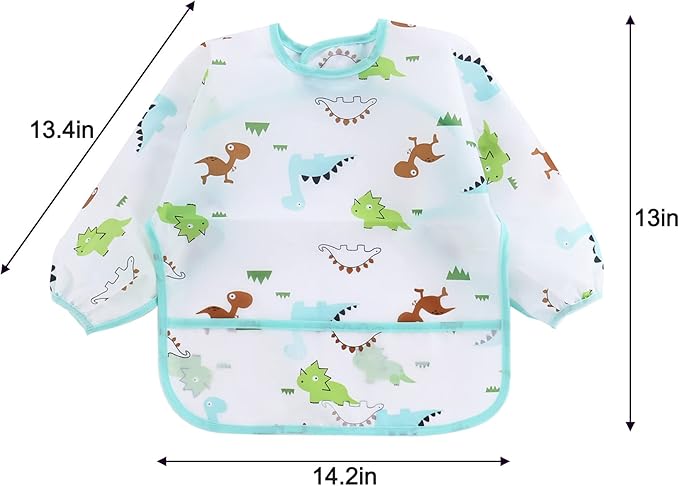 PandaEar 5 Pack Long Sleeve Bibs| Waterproof Full Bib - Image 2