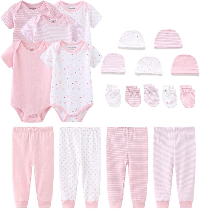 Kiddiezoom Newborn Baby Girl Boy Clothes Baby Outfits Pants Bodysuits Gifts Set by Kiddiezoom