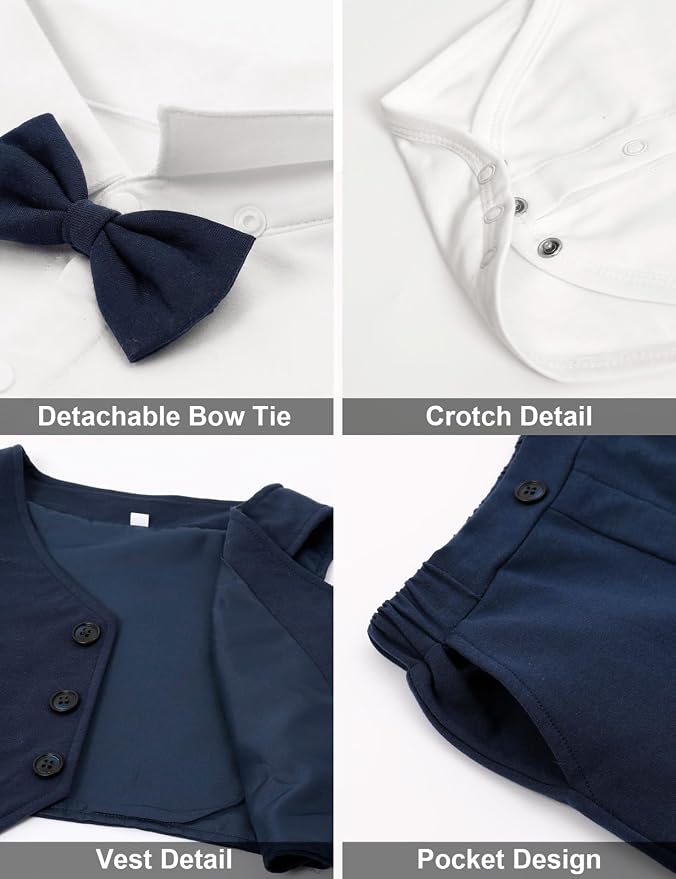 A&J DESIGN Baby Boy Suits Clothes Infant Toddler Formal Gentleman Outfits - Image 4