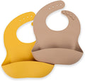 Silicone Bib 2-Pack: Safe, Food-Grade. Waterproof, Adjustable Neck Band by BabyBliss