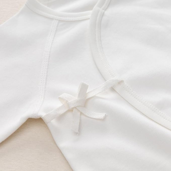 100% Organic Cotton Soft 0-6 Months Unisex Footless Newborn Baby Sleepers - Image 6