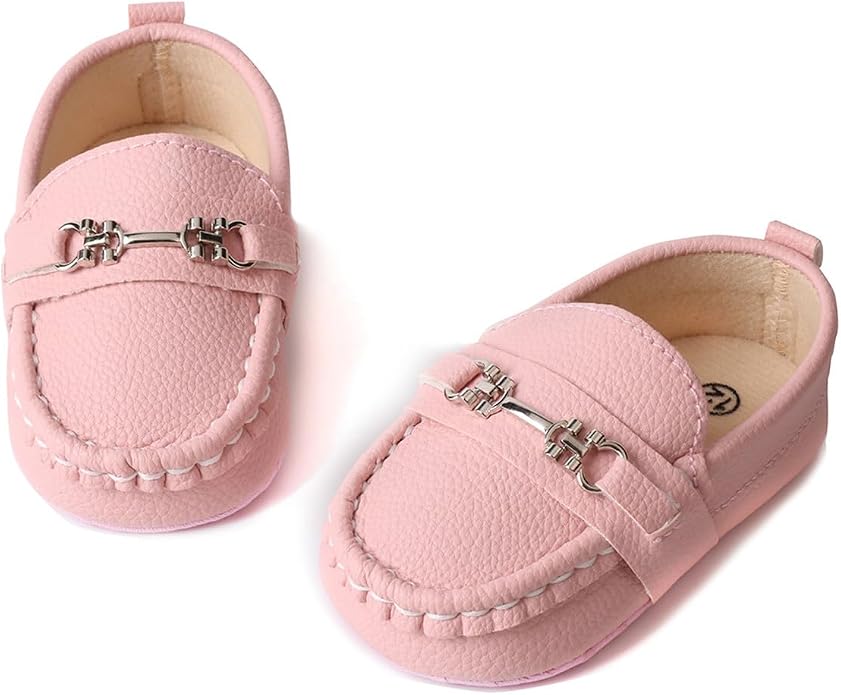 LONSOEN Baby Girls Boys Loafers Prewalker Dress Crib Shoes - Image 2