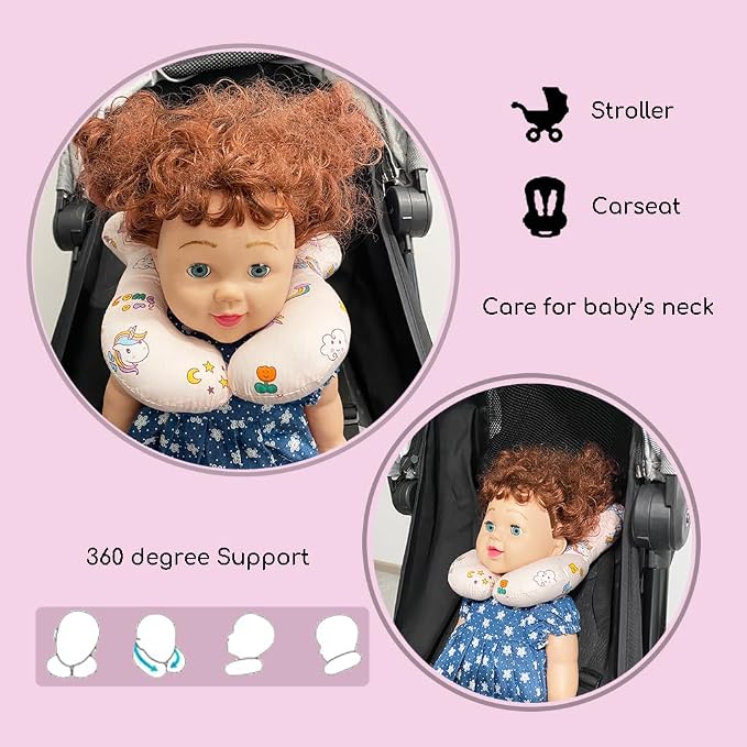 Baby Neck Pillows, Comfortable Baby Travel Head Neck Support Pillow - Image 4