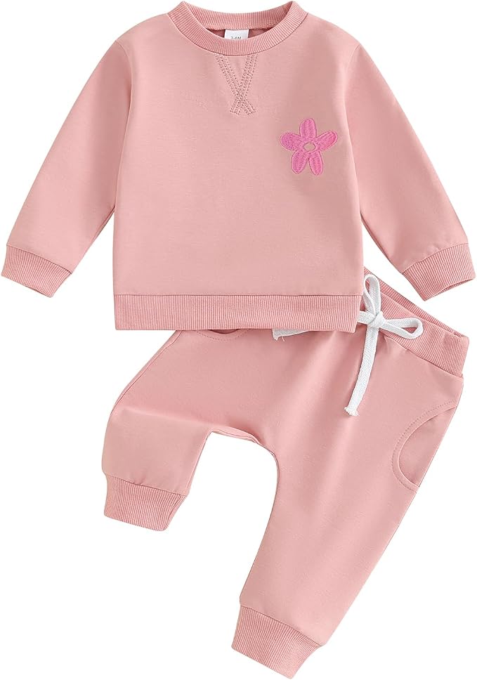 Fernvia Toddler Baby Girl Clothes 3 6 9 12 18 24 Months Fall Outfits Solid Long by Fernvia