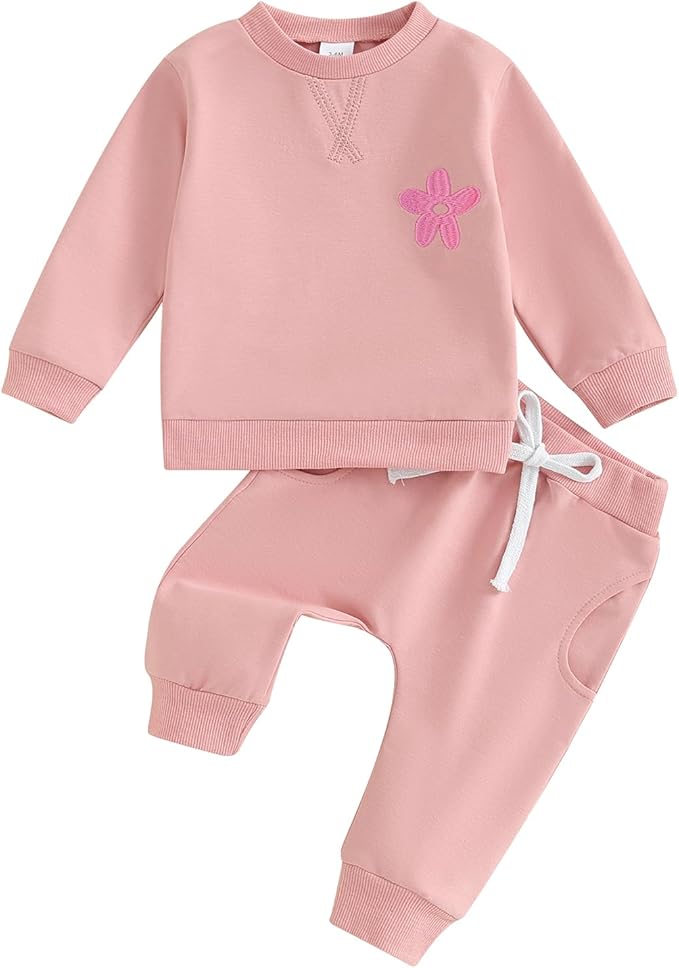 Fernvia Toddler Baby Girl Clothes 3 6 9 12 18 24 Months Fall Outfits Solid Long by Fernvia