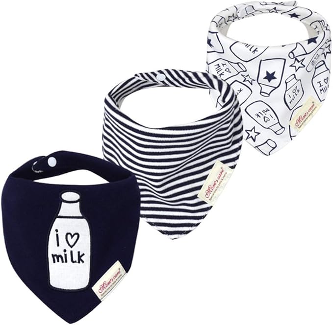 JN&LULU 3 Pack Newborn Baby Bibs Bandana Drool Bibs by JNLULU
