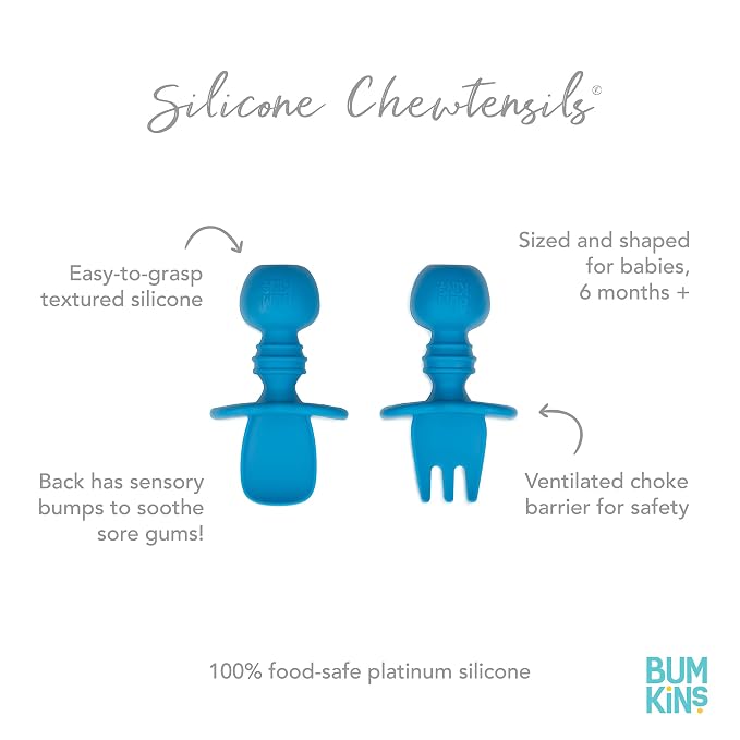 Bumkins Baby Utensils Set, Chewtensils Silicone Spoons - Image 5