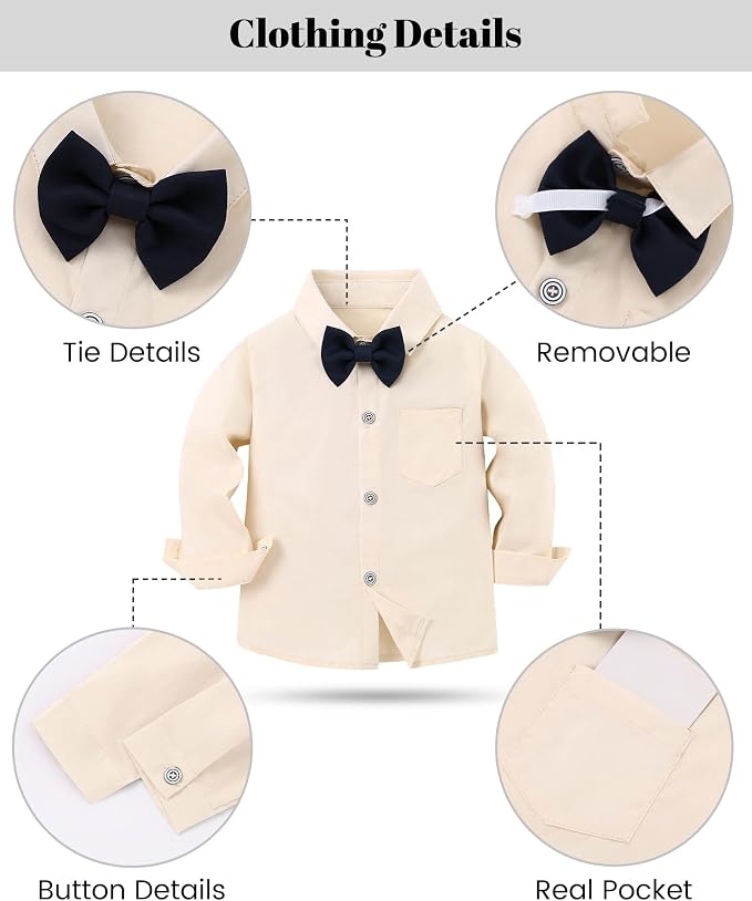nilikastta Boy Suit Toddler Boy Outfit Boy Dress Shirt - Image 4