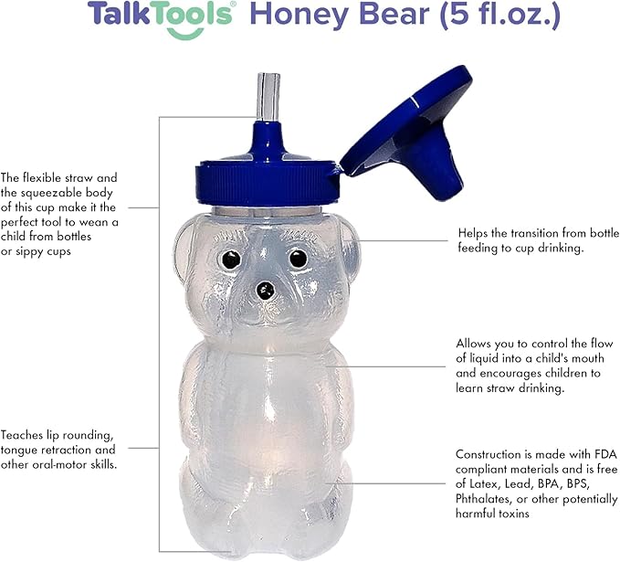 TalkTools Honey Bear Straw Cup, Dishwasher Safe Baby Drinking Bottle, Premium - Image 2