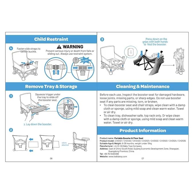 Tiny Marvels Portable 3-in-1 Baby Chair, Cozy Booster Seat, Baby Seat - Image 9
