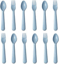 12 Pcs Plastic Toddler Utensils Set 6 Kids Forks and 6 Kids Spoons BPA by Muulaii