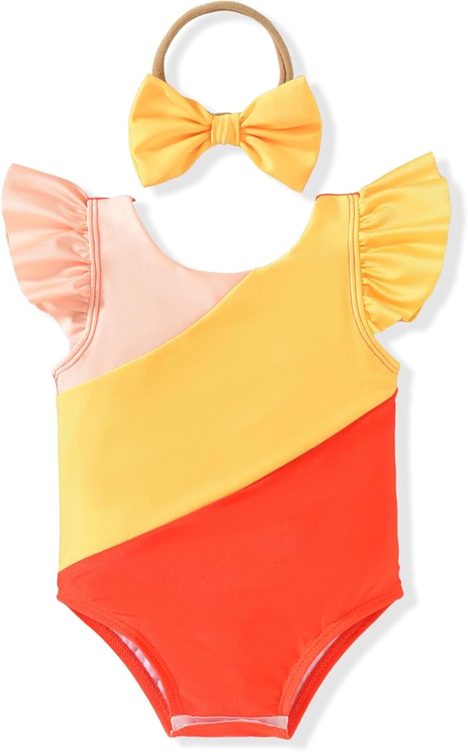 Toddler Girl Baby Ruffles Mermaid Fish Scale Swimsuit One Piece Swimwear by Hiha