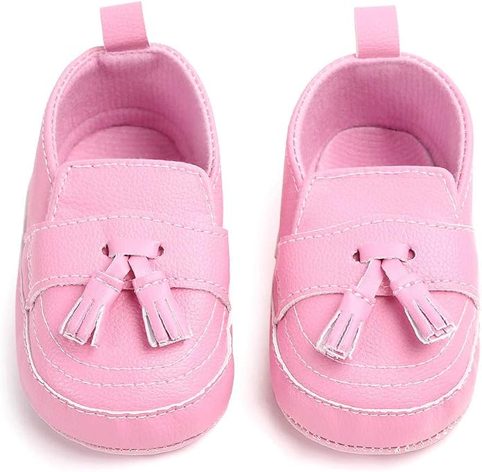 LONSOEN Baby Girls Boys Loafers Prewalker Dress Crib Shoes - Image 2