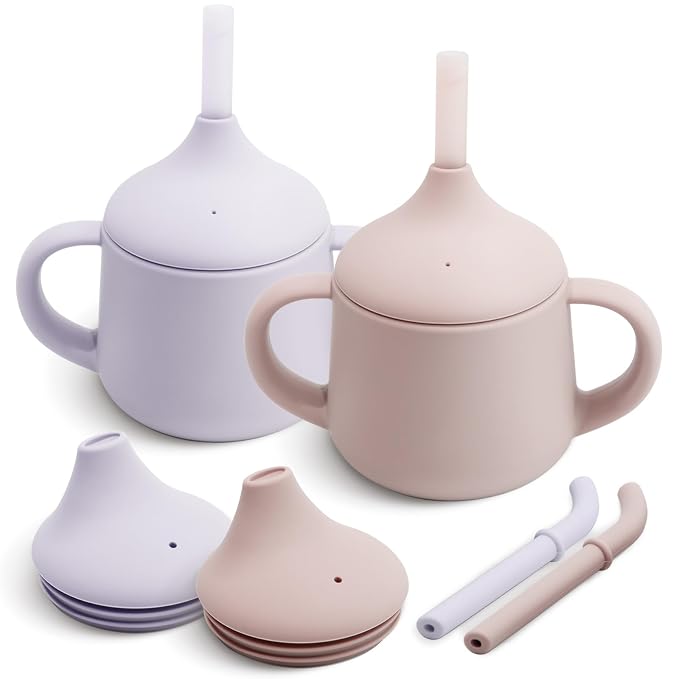 Moonkie Silicone Baby Sippy Cups | 3 Stages Training Cup Straw Cup by Moonkie