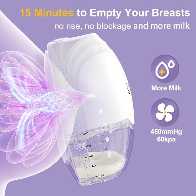 ROMO-GLE/21 Breast Pump Hands Free, Wearable Breastfeeding Pump, Electric - Image 3