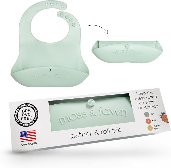Moss and Fawn Gather & Roll Bib by MossandFawn