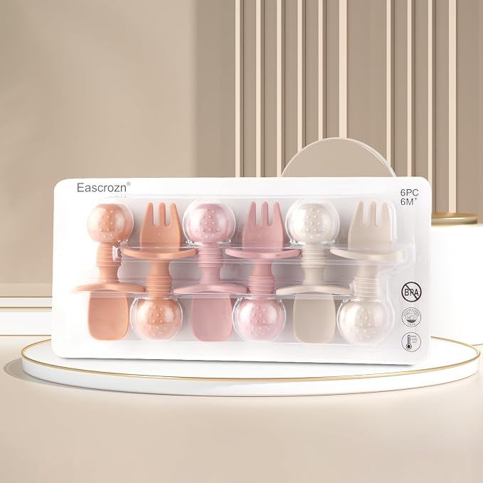 6 Pack Baby Spoons and Forks Set, Silicone Baby Spoons Self Feeding 6 Months - Image 7