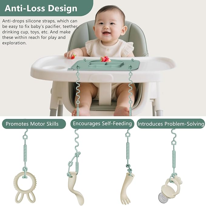 1 Pack Silicone Mat for Babies, Baby Placemat Built-in Suction Base and - Image 7
