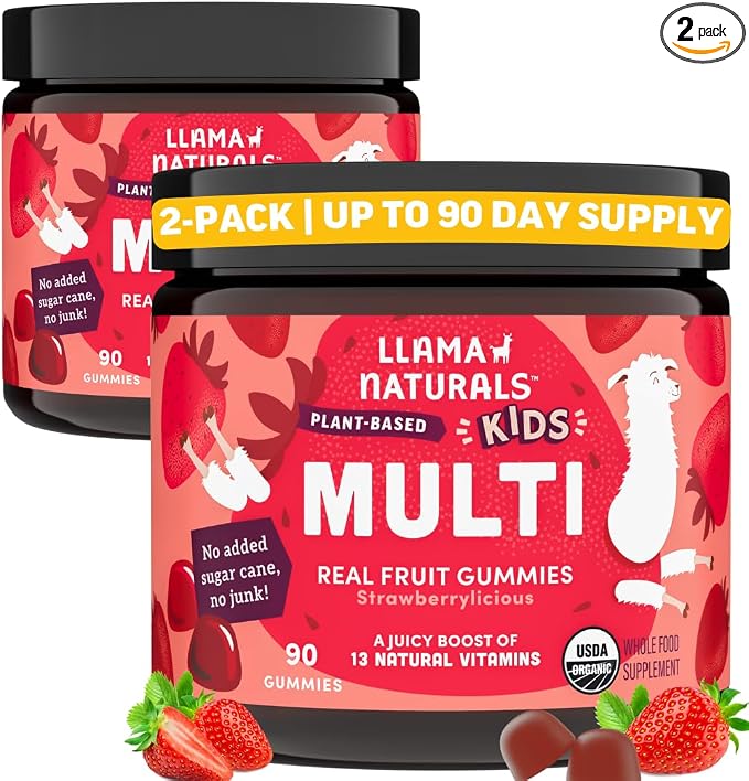 Llama Naturals Kids Multivitamin Gummies, Organic by LlamaNaturals