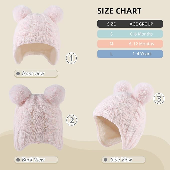 Zsedrut Winter Baby Boy Hats Pompom Baby Beanie - Image 6