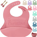SRdrew Personalized Silicone Bibs Set Custom Engraved Name Icon Toddler Bib by SRdrew