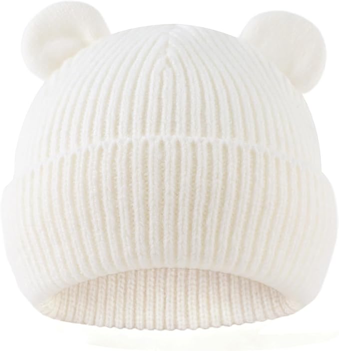 Bear Baby Beanie Knitted Baby Winter Hat Infant Toddler Boys Girls Beanie by MniJiza