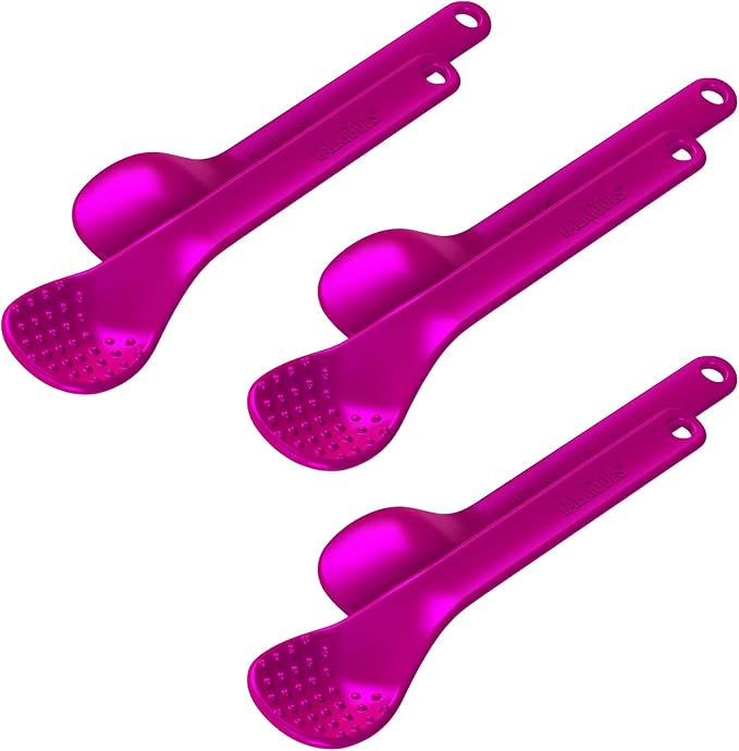 TalkTools Wee Bumpy Magenta Spoons | Provides oral awareness during feeding | by TalkTools