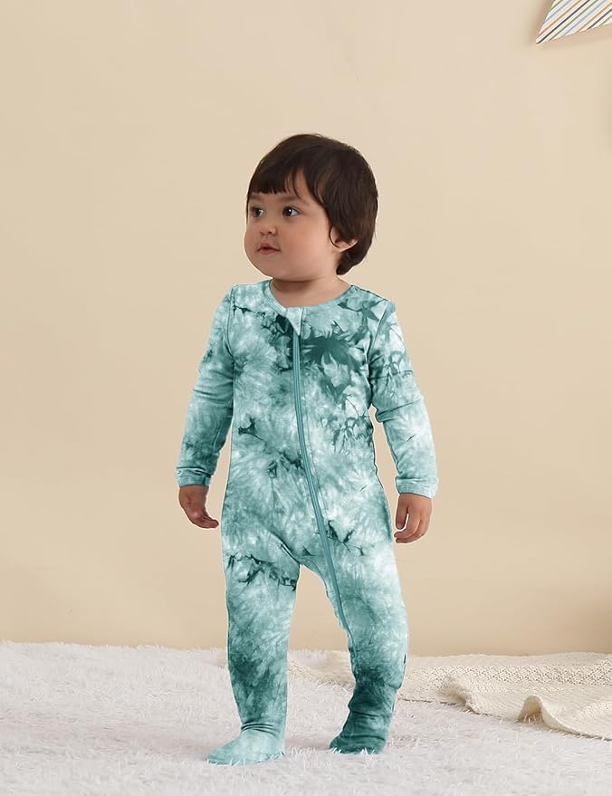 Jimonda Baby Girls Boys Footed Pajamas, Rayon From Bamboo, 2 Way Zipper Long - Image 4