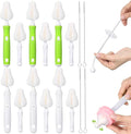 22 Pcs Sponge Bottle Nipple Brushes Set Including 12 Pcs Bottle Sponge Brush by Willinglong