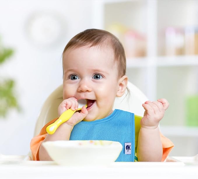 12 Pack Terry Drool Cotton Bibs, Unisex Baby Bibs - Image 5