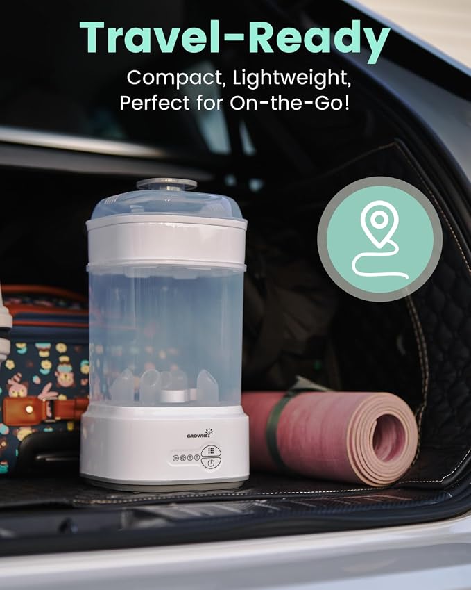 GROWNSY Bottle Sterilizer and Dryer, Compact Electric Steam Baby Bottle - Image 6