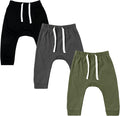 SOBOWO Newborn Baby Boy Girl 3-Pack Joggers Infant Baby Cotton Harem Pants by SOBOWO
