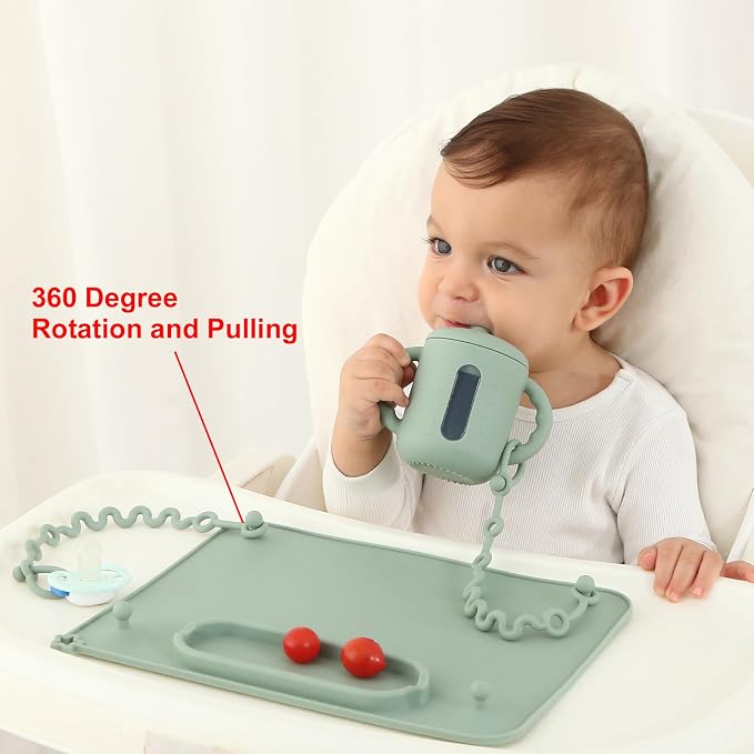 2 Pack Baby Silicone Mat, with Suction Base and 8 Stretchable Straps, Seposeve - Image 4