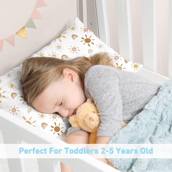 2-Pack Toddler Pillow, 13X18 Cotton Toddler Pillows - Image 2