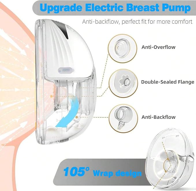 LAMSUET Electric Hands-Free Breast Pump, Strong Suction Wearable Breast Pump - Image 3