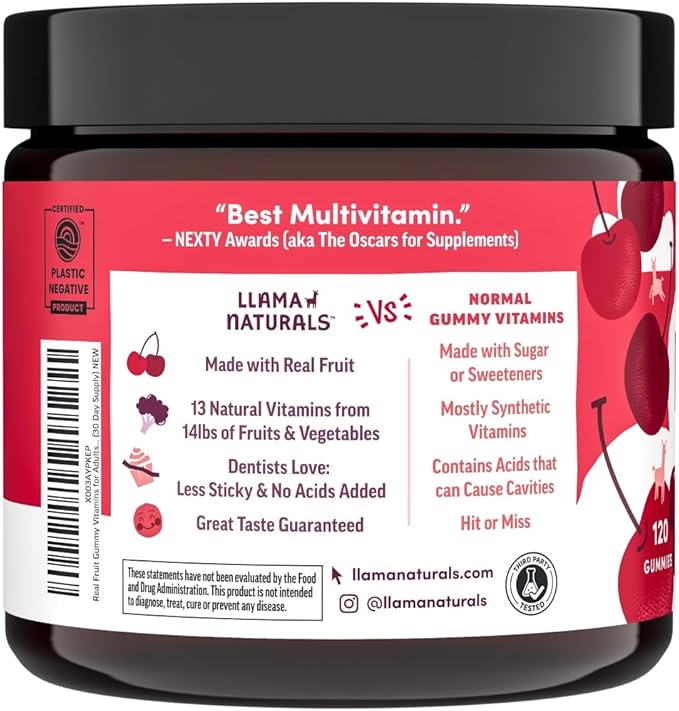 Llama Naturals Multivitamin for Women and Men, Organic Gummies - Image 4