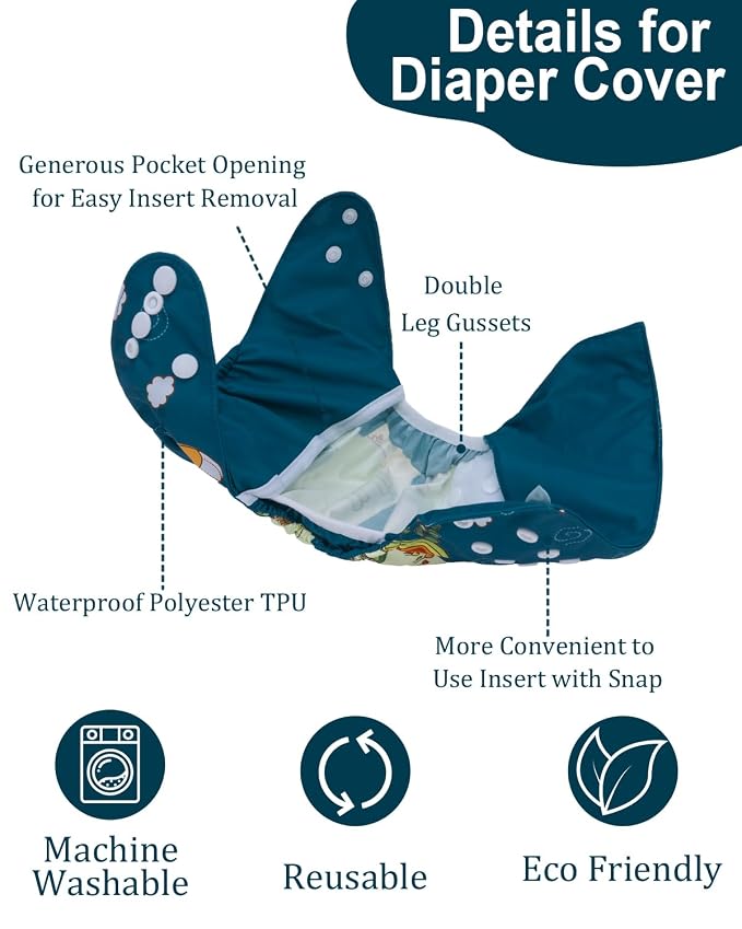 babygoal Cloth Diaper Covers 6 Pack - Image 2