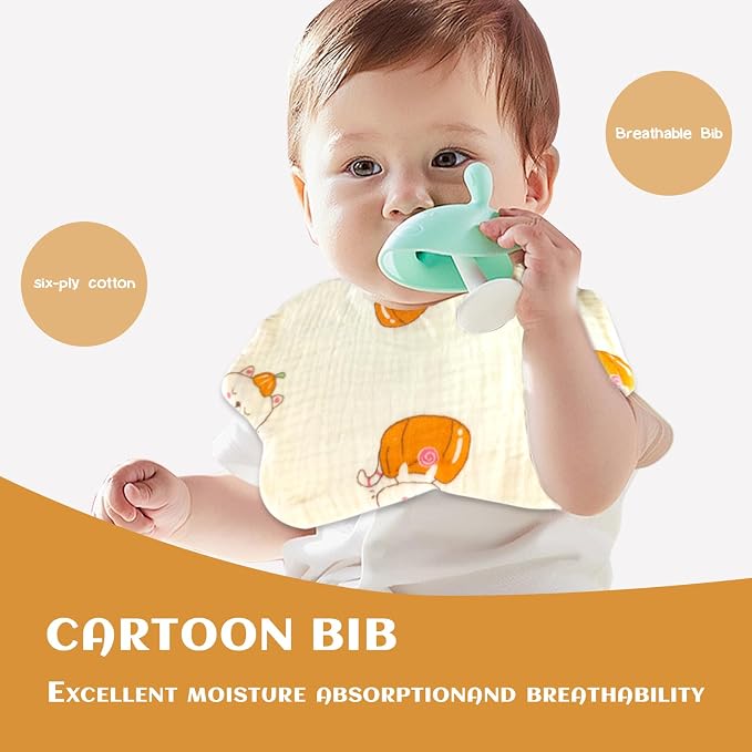Muslin Baby Bibs for Drooling and Teething Newborn Drool Bibs for Baby Girl Boy - Image 6
