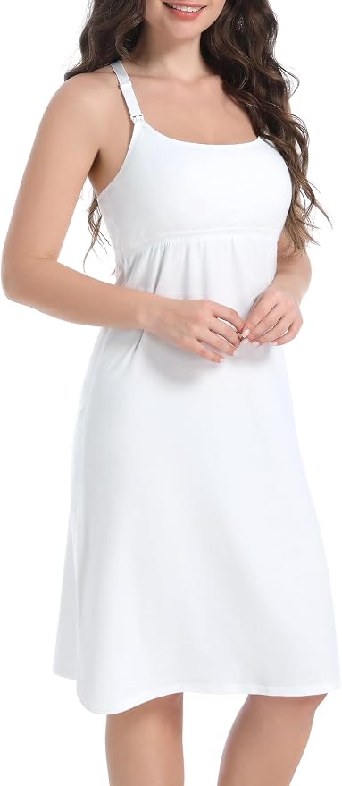 SUIEK 3-Pack Maternity Nursing Nightgown Cotton Breastfeeding Dress Pregnancy - Image 3