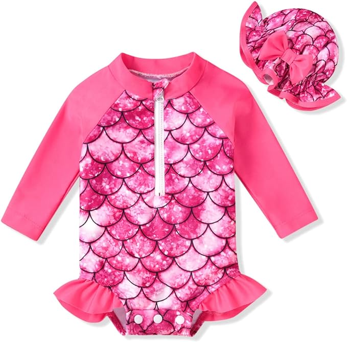 Aalizzwell Baby Girls Long Sleeve One Piece Swimsuit by Aalizzwell