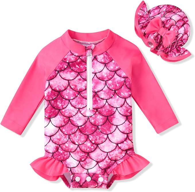 Aalizzwell Baby Girls Long Sleeve One Piece Swimsuit by Aalizzwell