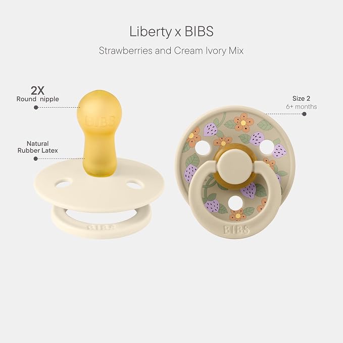BIBS Colour Liberty Soother 2-Pack, BPA Free Dummy Pacifier, Round Nipple. - Image 2