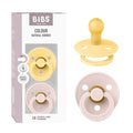 BIBS Colour Pacifier 2-Pack, BPA Free Dummy Binky, Round Nipple. Natural Rubber by BIBS