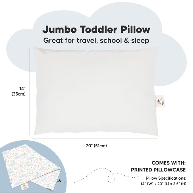 KeaBabies Toddler Pillow with Pillowcase, Jumbo 14X20 - Image 3