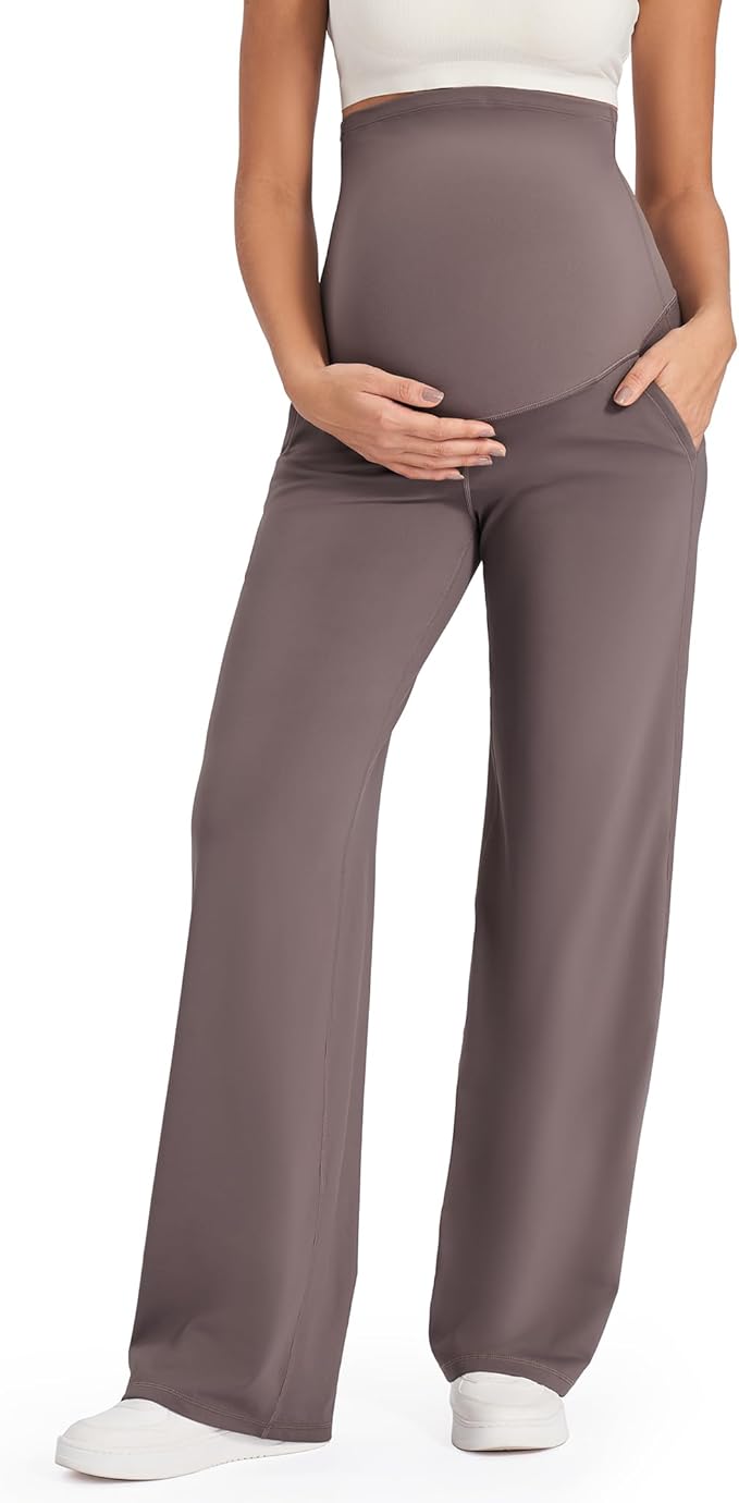 G4Free Maternity Pants Over The Belly Yoga Dress Work Pregnancy Pants Stretchy by G4Free