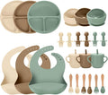 24 PCS Silicone Baby Feeding Set, Baby Led Weaning Supplies Includes Suction by Unknown