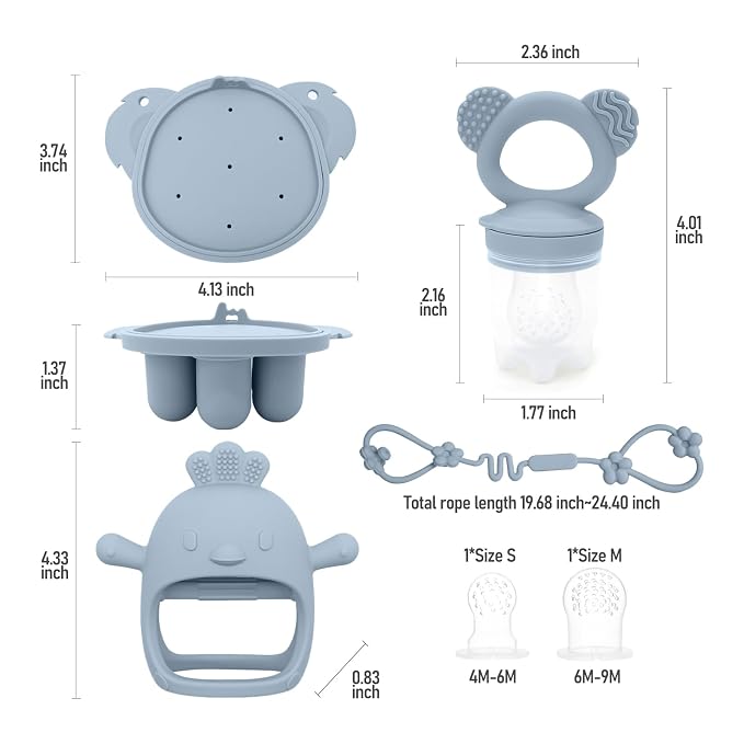 Baby Fruit/Food Feeder with Breastmilk Popsicle Molds & Teether Combo Food - Image 8