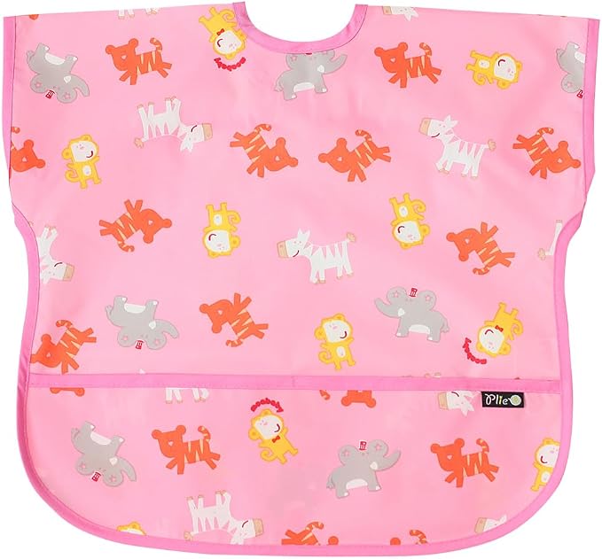 Short Sleeve Waterproof Bib for Toddlers – Feeding Apron for Mealtime, by Plie