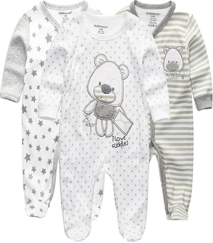 Kiddiezoom Baby and Toddler Boys'Snug Fit Footed One-Piece Romper Jumpsuit by Kiddiezoom